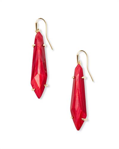 Grey Gold Drop Earrings In Red Mother of Pearl | Kendra Scott