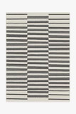 Outdoor Offset Stripe Black Rug | Ruggable