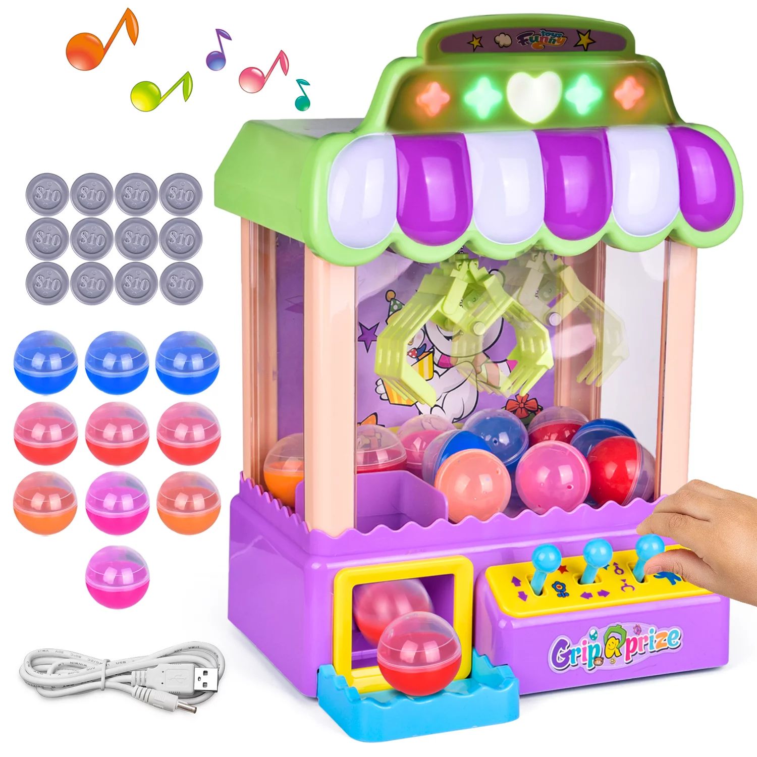 Fun Little Toys Claw Machine with Light and Sounds, Electronic Claw Toy Grabber Machine for Kids ... | Walmart (US)