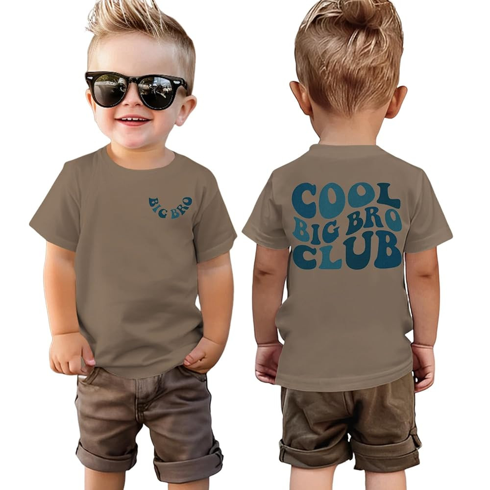 SOFEON Big Brother Shirt Toddler Baby Boy Cool Bro Club T-Shirt Sibling Announcement Shirt Summer... | Amazon (US)