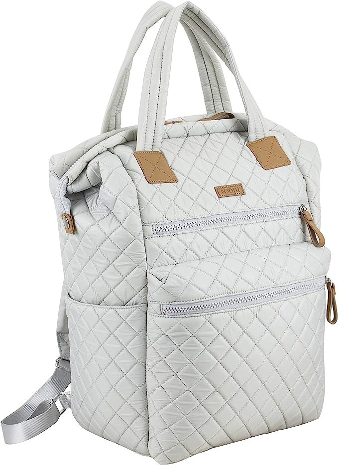 BODHI Quilted Luxe Top Handles Backpack with Trolley Sleeve - Fog Gray | Amazon (US)