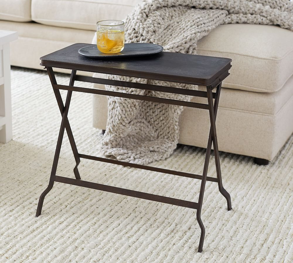 Carter 23" Metal Folding Tray Table | Pottery Barn (US)