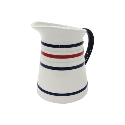 Celebrate It 37oz. Blue & Red Stripe Pitcher, Red, White, & Blue Party Supplies and Decorations for Memorial Day, Independence Day | Amazon (US)