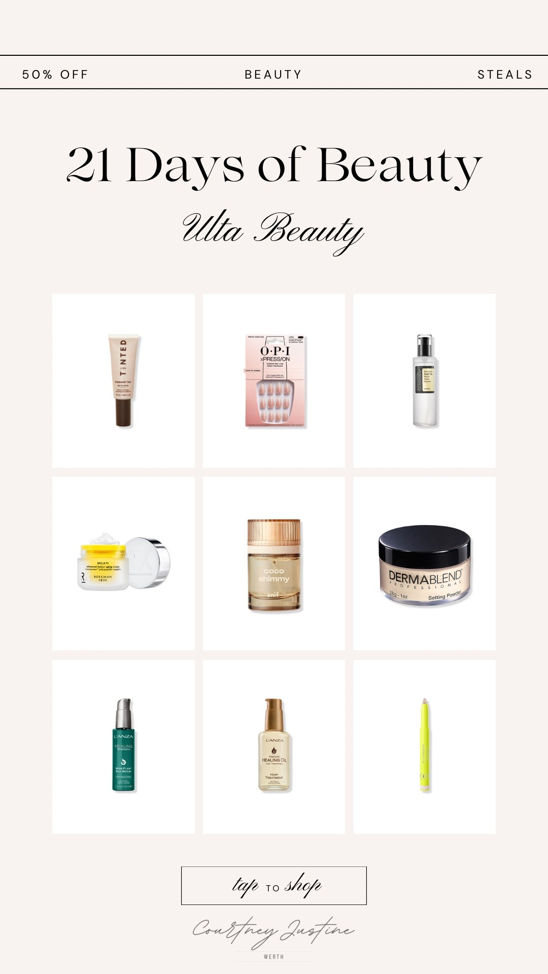 Ulta Beauty / 21 Days of Beauty Event / 50% Off Beauty Steals / Ulta Beauty Sale / Makeup & Skincare Favorites 

#LTKSaleAlert #LTKStyleTip #LTKBeauty