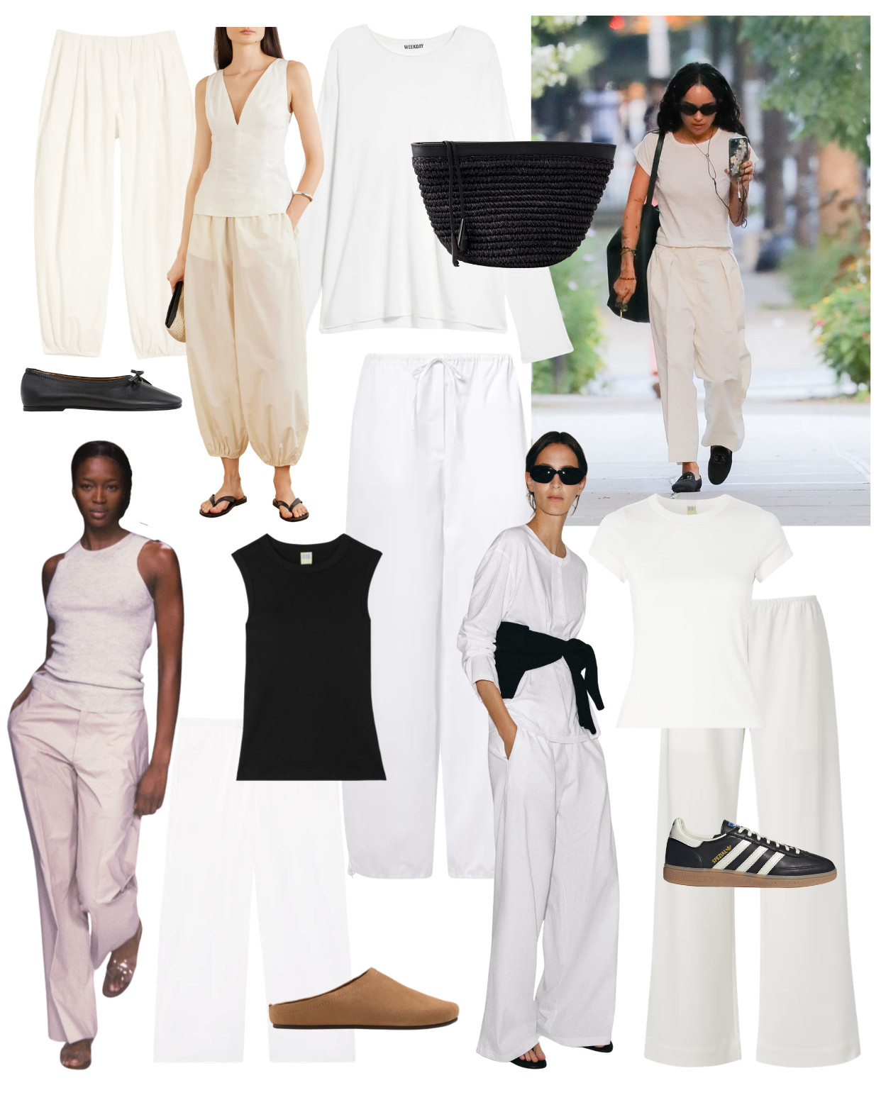 The White Trouser Edit
white balloon trousers, white harem pants, ivory parachute trousers, cream wide leg trousers, white linen trousers, drawstring linen pants, white wide leg trousers, white co ord set, white two piece, white long sleeve top, white oversized top, white t-shirt, black muscle tank, black sleeveless top, black fitted vest, lilac wide leg trousers, pale pink trousers, neutral trousers women, beige wide leg trousers, black raffia crossbody, woven crossbody bag, black straw bag, black ballet flats, bow ballet pumps, black thong sandals, tan mule slippers, indoor outdoor slippers, Adidas Samba, black Adidas Samba, Samba trainers outfit, Zoe Kravitz style, Zoe Kravitz outfit, celebrity street style, all white outfit, tonal white look, neutral outfit ideas, minimalist fashion, quiet luxury casual, effortless everyday style, how to style wide leg trousers, relaxed fit trousers 

 #LTKeurope #LTKworkwear #LTKstyletip