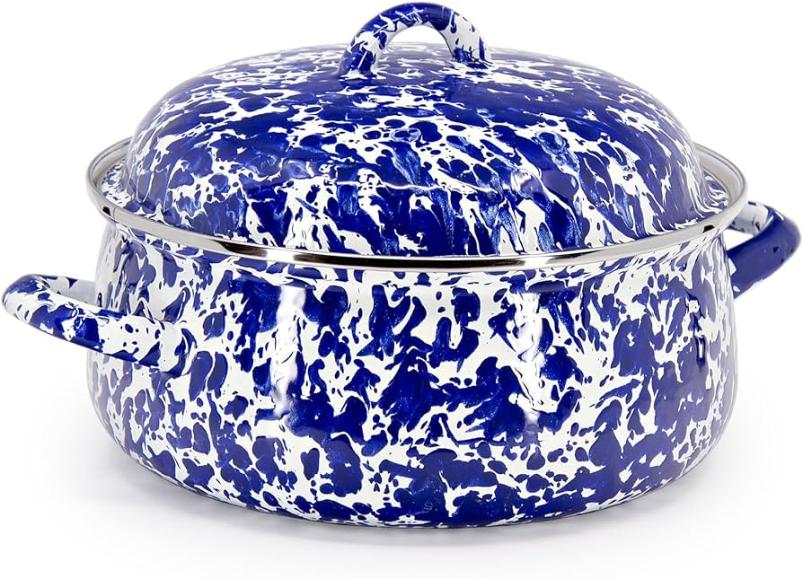 Golden Rabbit Enamelware - 4qt Dutch Oven (Cobalt Swirl) | Amazon (US)