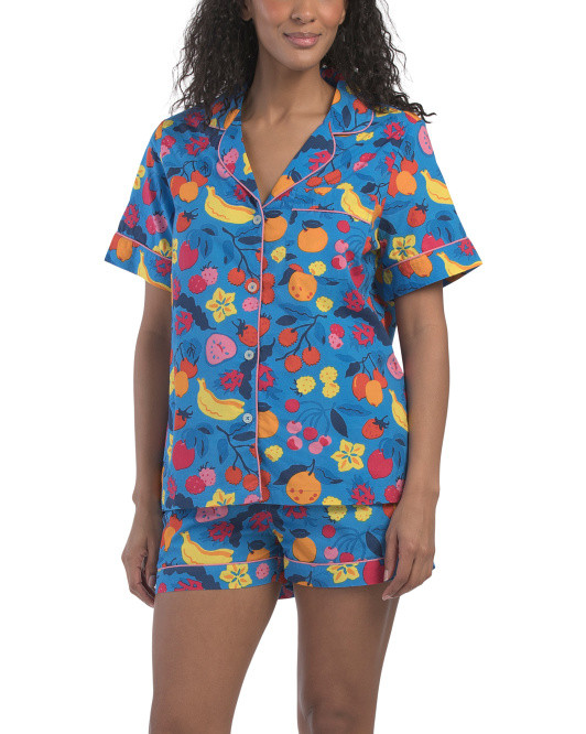 Organic Cotton Smoothie Time Top And Shorts Pajama Set | TJ Maxx