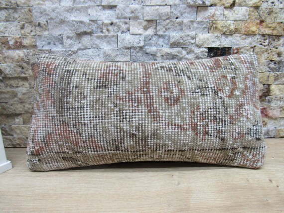 carpet pillow turkey rug pillow cover 8x16 decorative pillow for couch turkey embroidery design b... | Etsy (US)