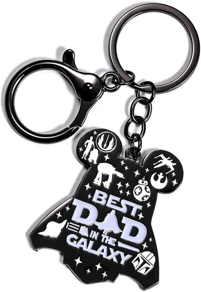 Star Wa Gifts for Men, Baby Yoda Darth Vader Helmet Best Dad Ever Gifts, Metal Dad Keychain From ... | Amazon (US)