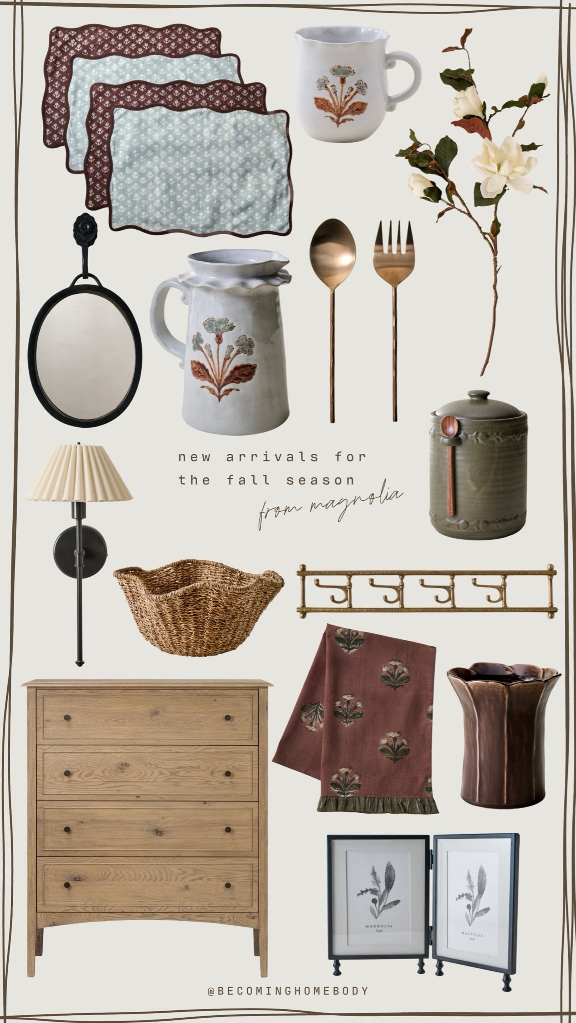 New arrivals for the fall season from Magnolia 🤎 The prettiest fall tones and patterns! 😍