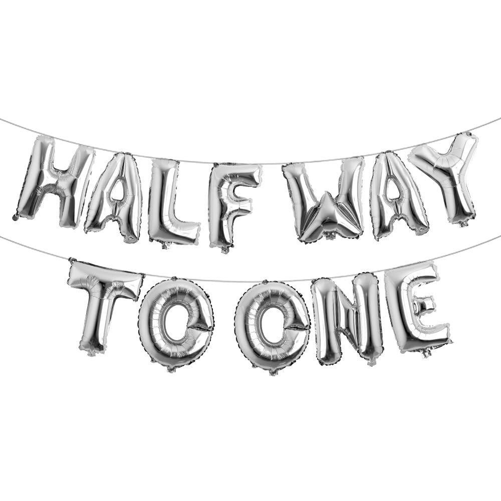 Half Way To One Balloons 1/2 Birthday Decorations 6 Months Half Way To One Birthday Party Half Bi... | Amazon (US)