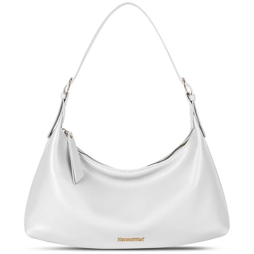 Montana West Shoulder Hobo Bags for Women Trendy Purses Leather Crescent Bags White Gift MWC-073OW | Amazon (US)
