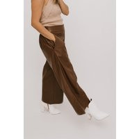 Lia Faux Leather Pants - Brown - M | THELIFESTYLEDCO