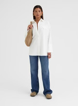 White Large Cuff Classic Shirt - Bruni | 4th & Reckless