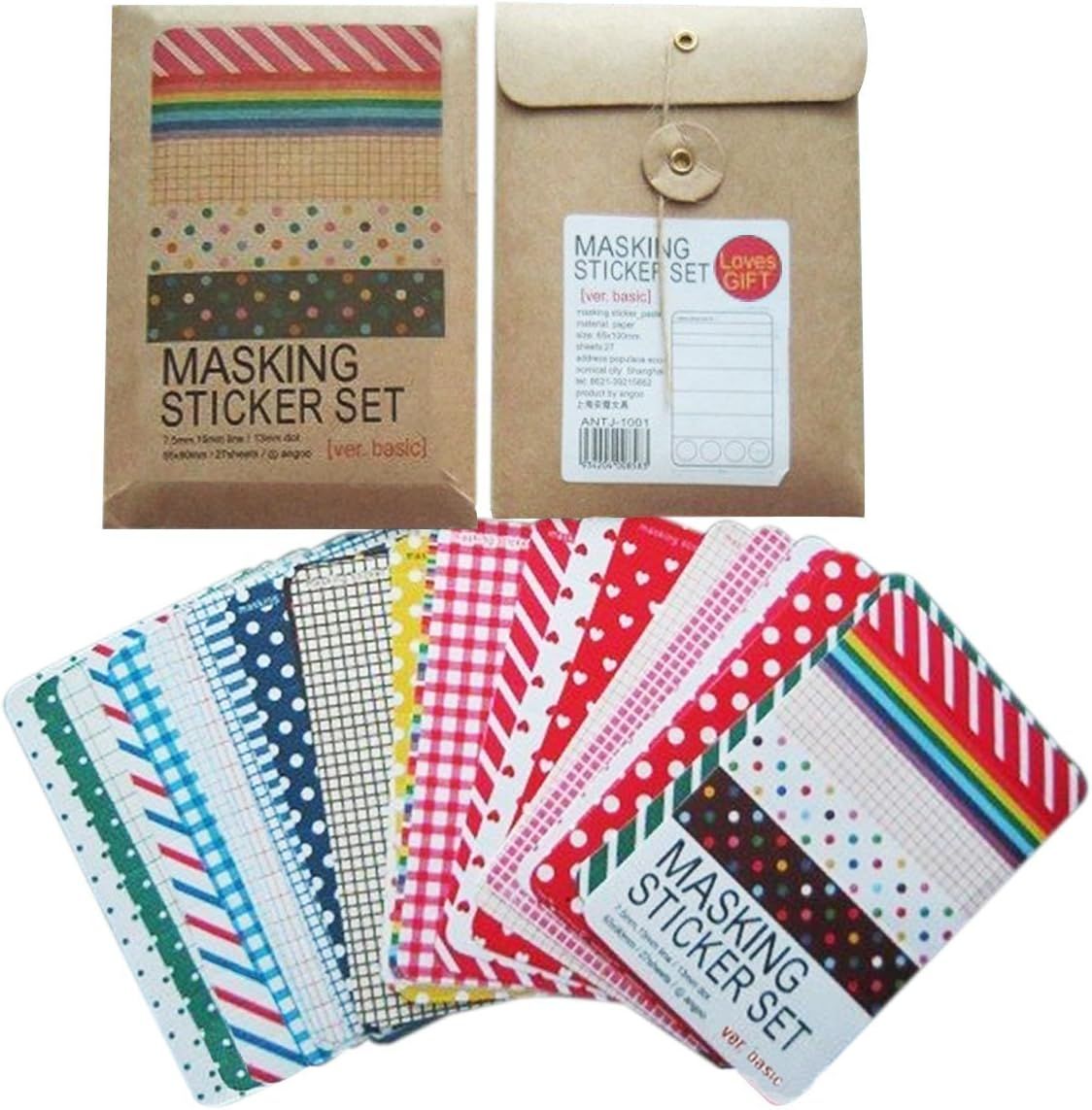 Masking Sticker Set, 27-Sheet,  3.9 by 2.5 inch | Amazon (US)