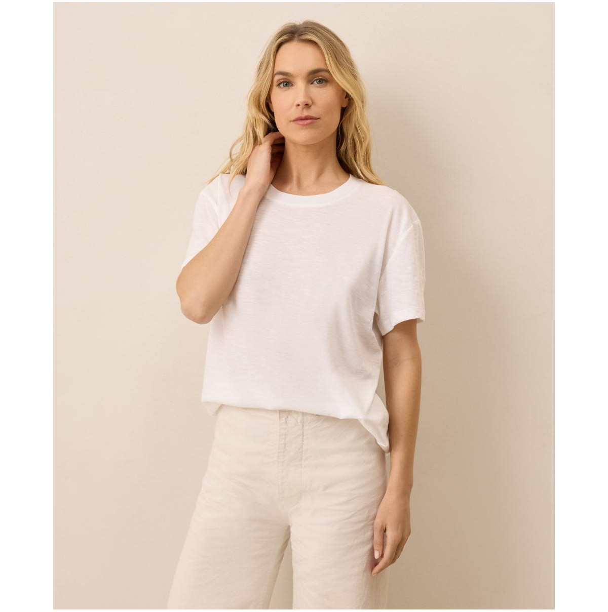 Pact Women's Organic Cotton Featherweight Slub Relaxed Tee - White | Macy's