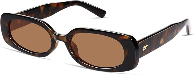 VANLINKER Retro Rectangle Polarized Sunglasses for Women Trendy Small 90s Style Vintage Narrow Re... | Amazon (US)