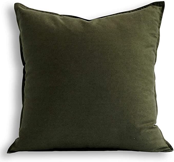 Amazon.com: Jeanerlor 20"x20" Pillowcase Green Cousion Cover Decor Cotton Linen with Unique Desig... | Amazon (US)
