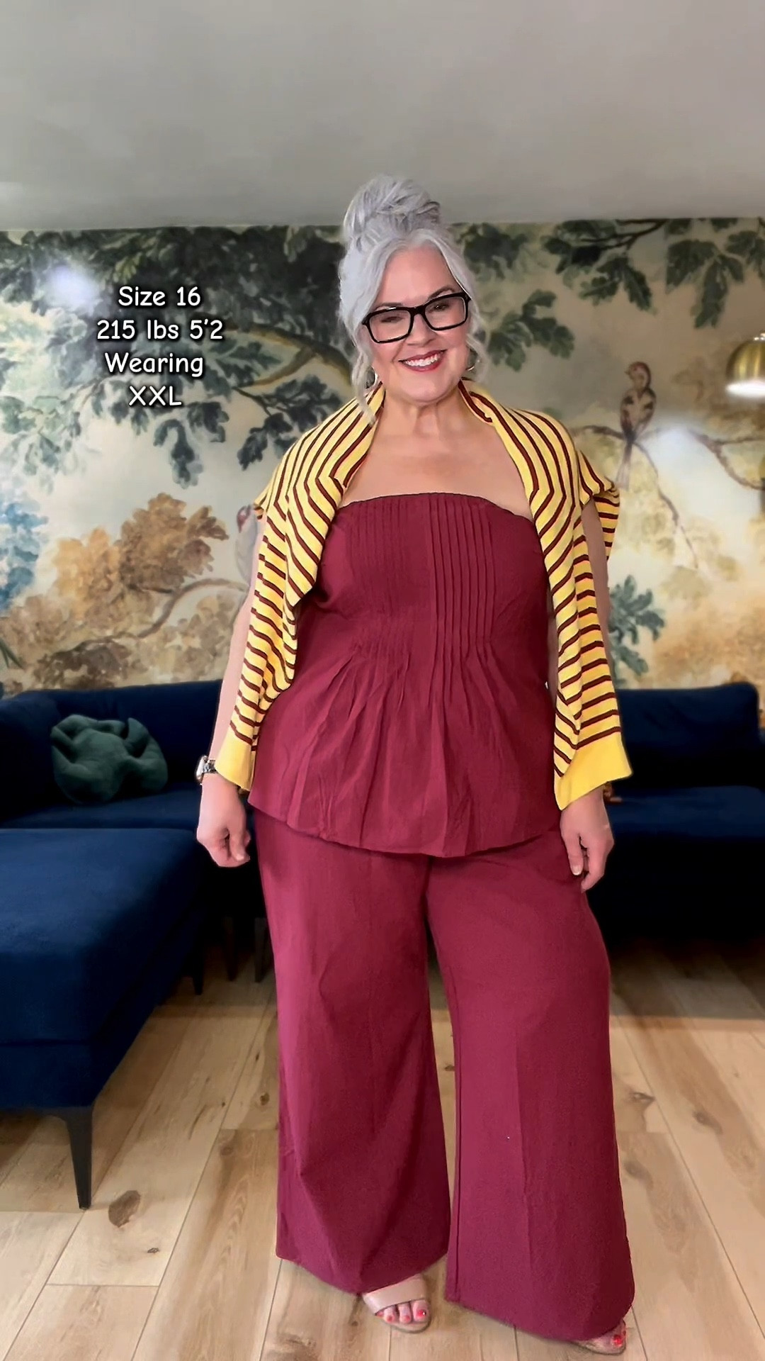 Such an incredible set! I probably could have sized down on the top but needed the extra room in the pants. ps. I had to hem the pants, so they are tall girl approved. 
#over50fashion #OOTD #over50style #dopaminedressing #over50club 

#LTKootd #LTKMidsize #LTKOver40