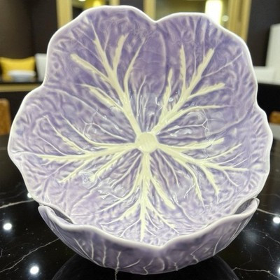 Bordallo Pinheiro Lavender Cabbage Leaf 6 7/8” Coupe Cereal Bowl Set of 2 | eBay | eBay US
