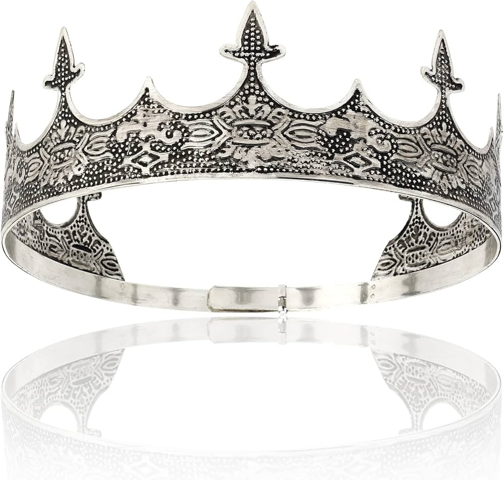 TOBATOBA King Crowns for Men, Medieval Crown Royal Crown, Medieval Renaissance Costume Men, Princ... | Amazon (US)