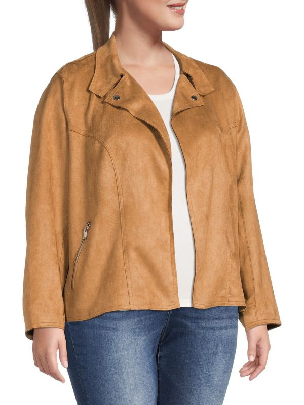 Plus Faux Suede Moto Jacket | Saks Fifth Avenue OFF 5TH
