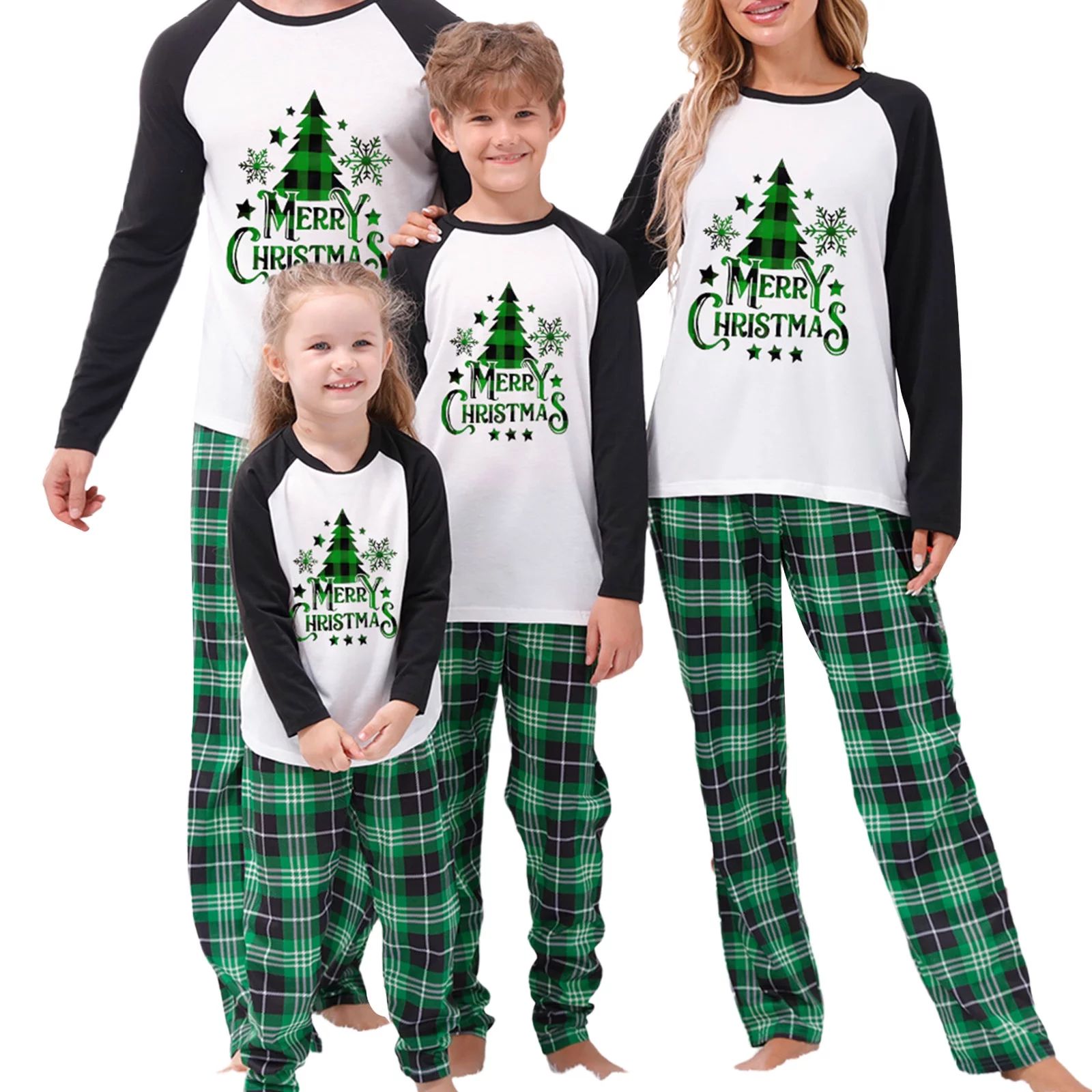 Holiday Christmas Pajamas Family Matching Pjs Set Xmas Tree Printed Jammies for Couples Youth - W... | Walmart (US)