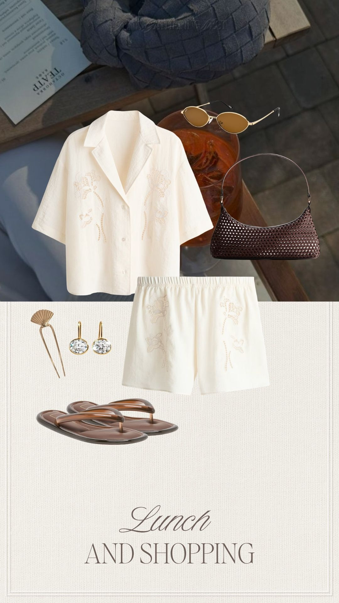 Outfit inspo for a lunch and shopping day 🤎 A soft embroidered set styled with brown sandals, a woven bag, sunnies and dainty gold accessories for an effortless summer look.

#hmstyle #amazonfashion #summeroutfit #lunchoutfit #shoppingoutfit #neutralstyle #vacationstyle #outfitinspo

#LTKootd #LTKSeasonal