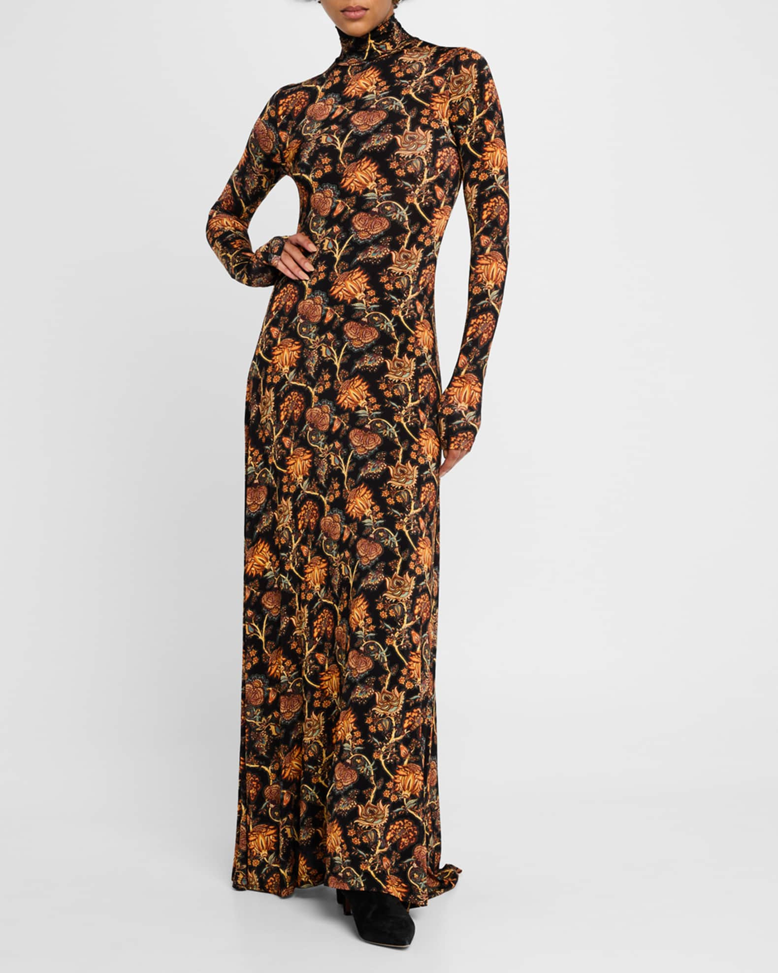 Amari Printed Turtleneck Maxi Dress | Neiman Marcus