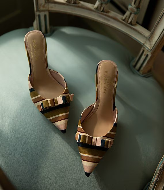 Antonio Melani x Style Bungalow Lido Stripe Print Bow Detail Dress Mules | Dillard's | Dillard's