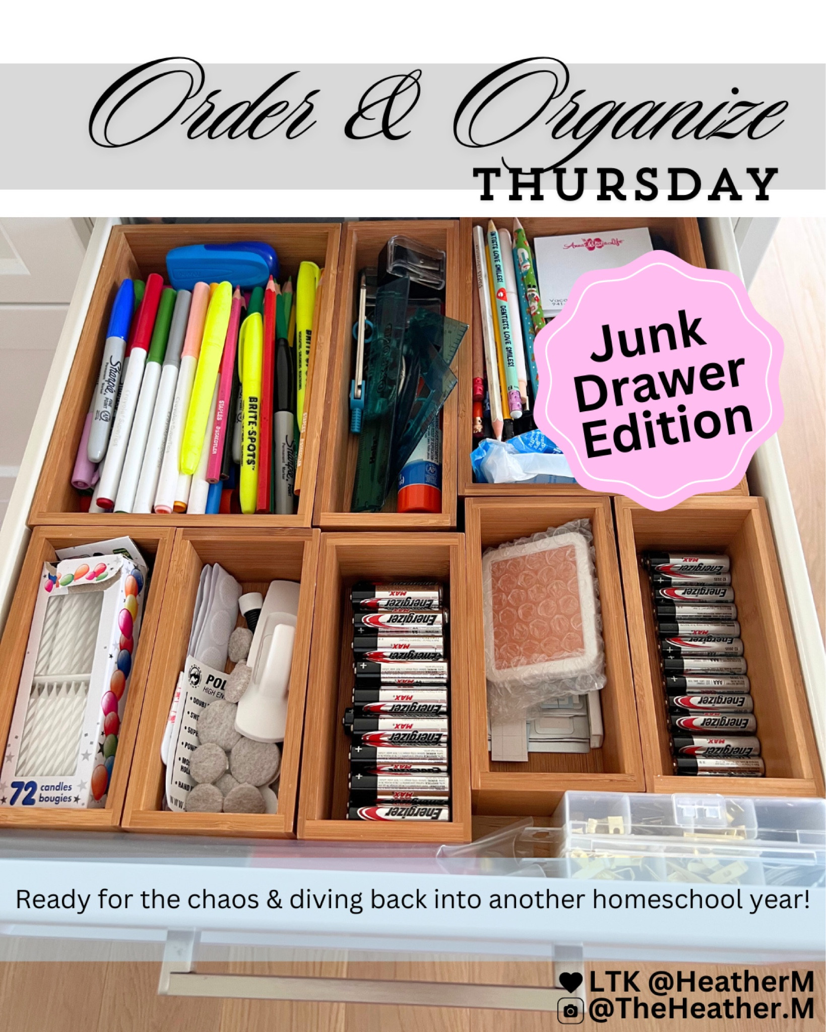 Do you keep a stocked “junk drawer” for back to school season? 
I love knowing where everything is when we need it and what needs to be stocked at a quick glance. Organization has never been easier! 

#LTKHome #LTKFamily #LTKBacktoSchool
