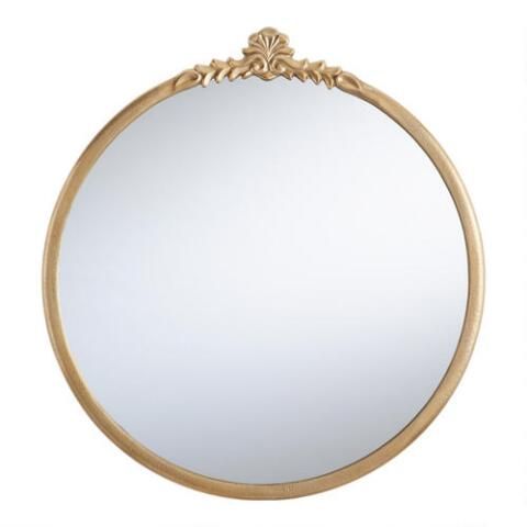 Round Metal Vintage Style Wall Mirror | World Market