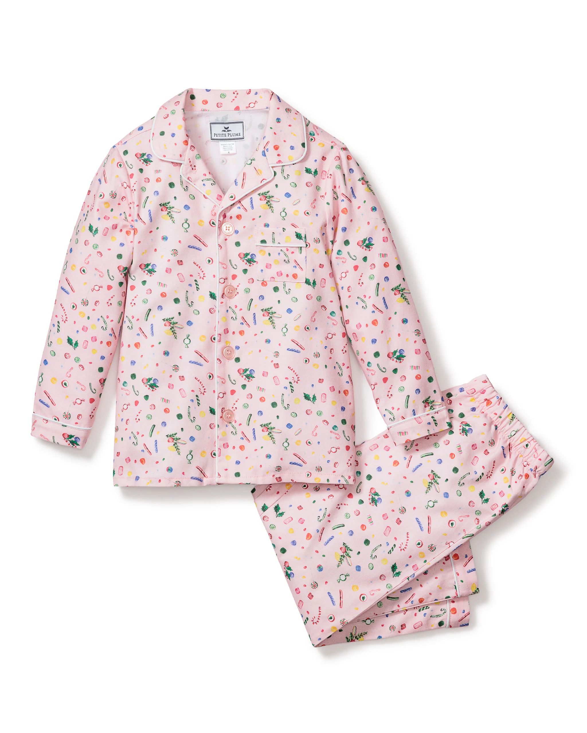 Kid's Twill Pajama Set in Vintage Sweets | Petite Plume