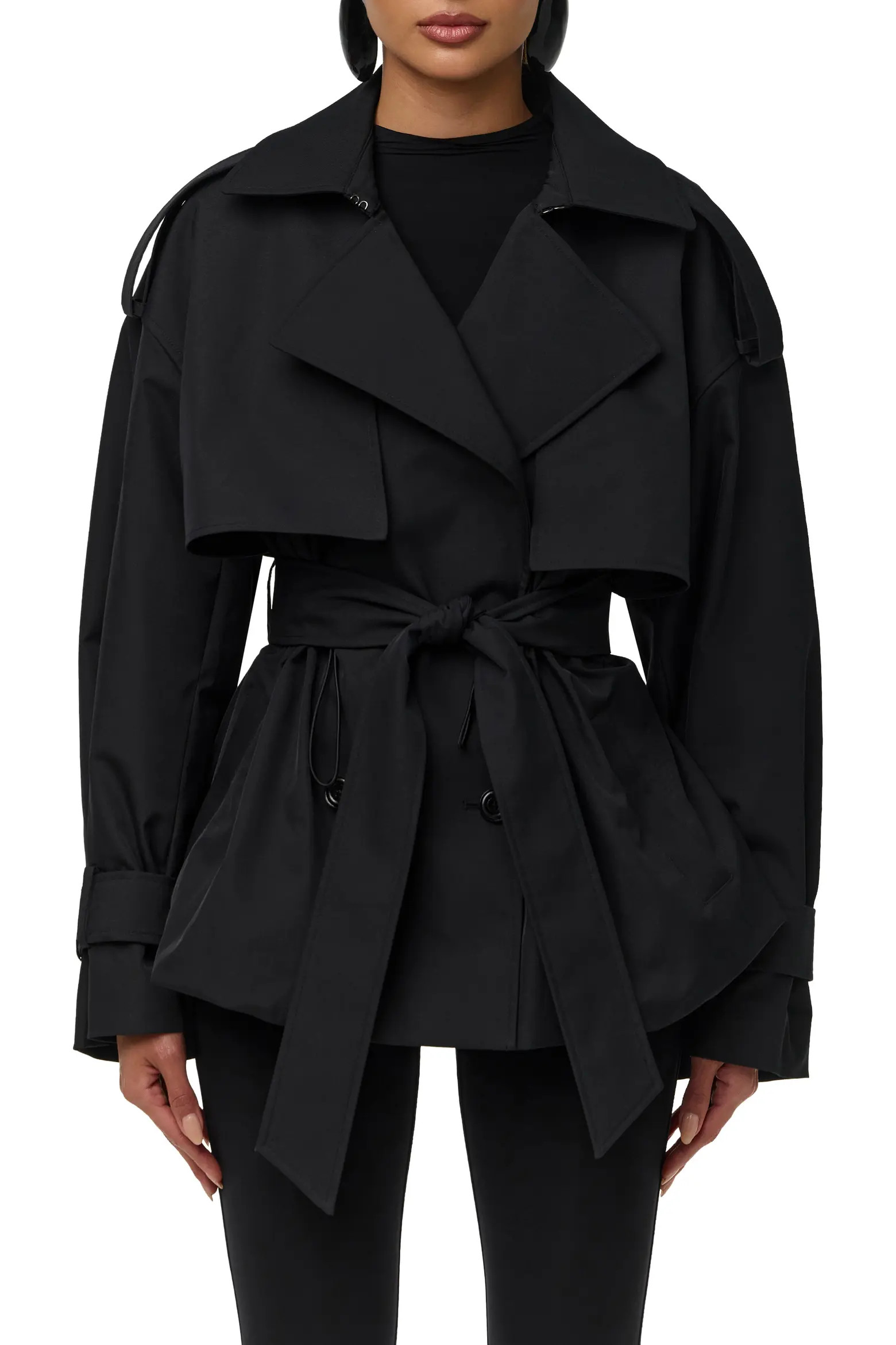 Naked Wardrobe Nylon Bubble Trench Coat (Women) | Nordstrom | Nordstrom