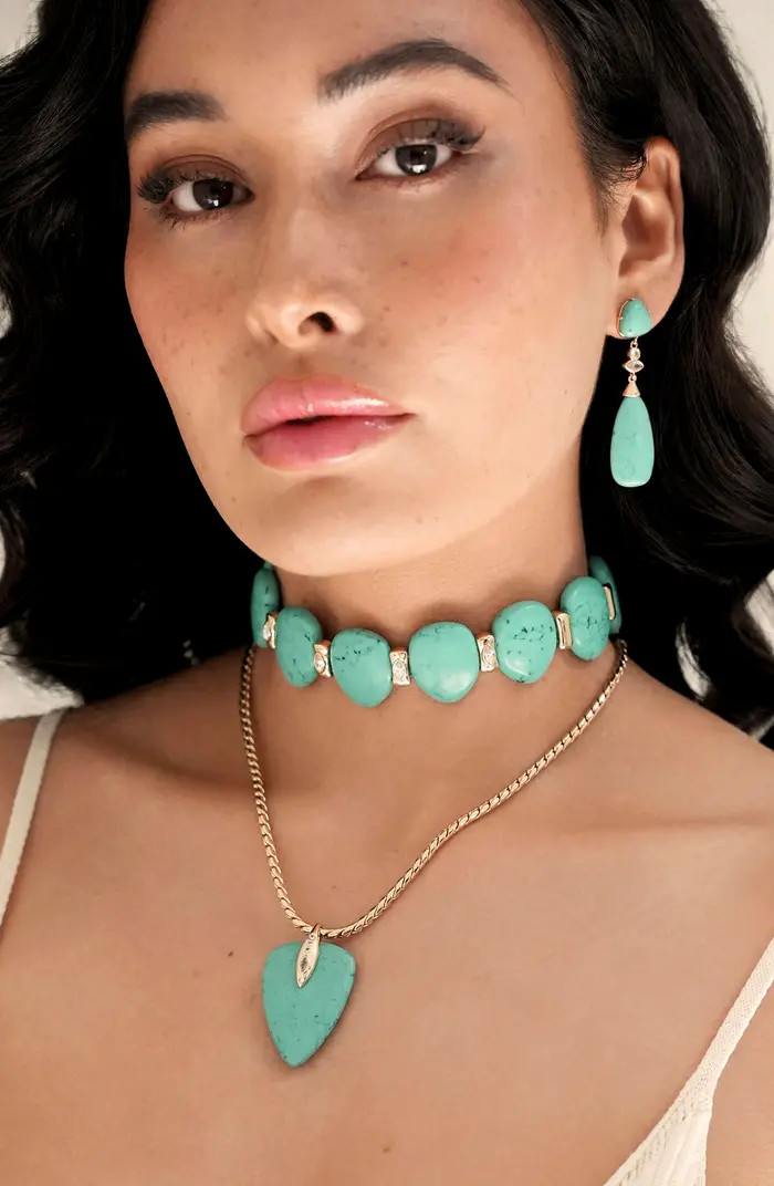 Ettika Reconstituted Turquoise Solstice Choker Necklace | Nordstrom | Nordstrom