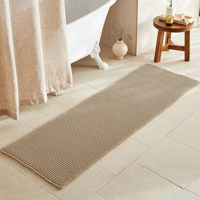 TYUU Waffle Runner Rug Bathroom, Long Boho Bathroom Rugs Non Slip Washable Super Absorbent Quick ... | Amazon (US)