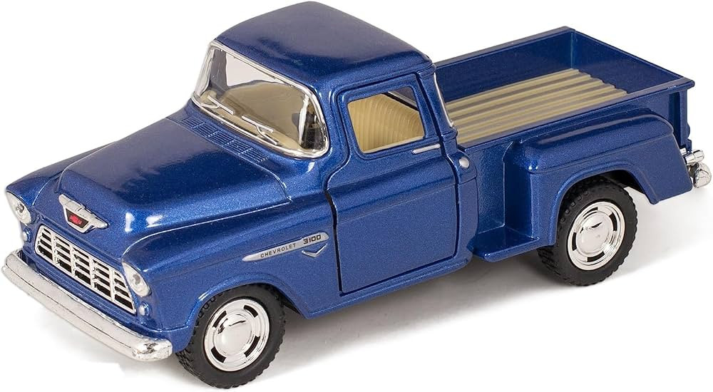 KiNSMART 1955 Chevy Step Side Pick-Up Blue 5" 1:32 Scale Die Cast Metal Model Toy Truck | Amazon (US)