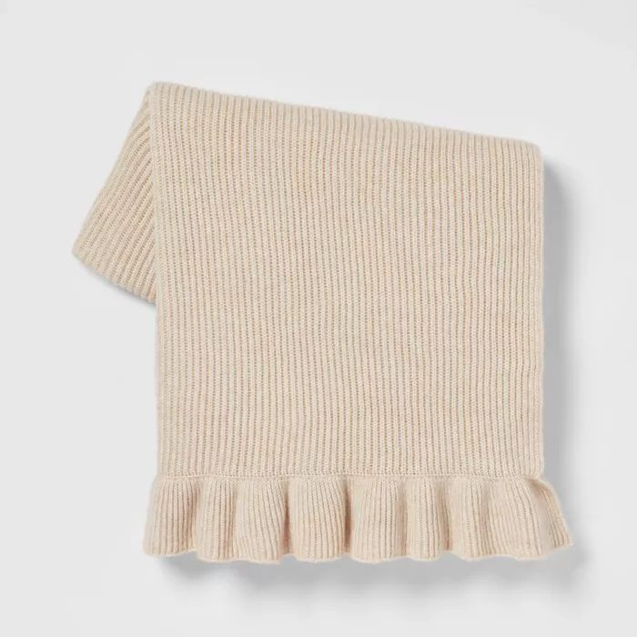 Ruffled Knit Heathered Throw Blanket - Threshold™ | Target