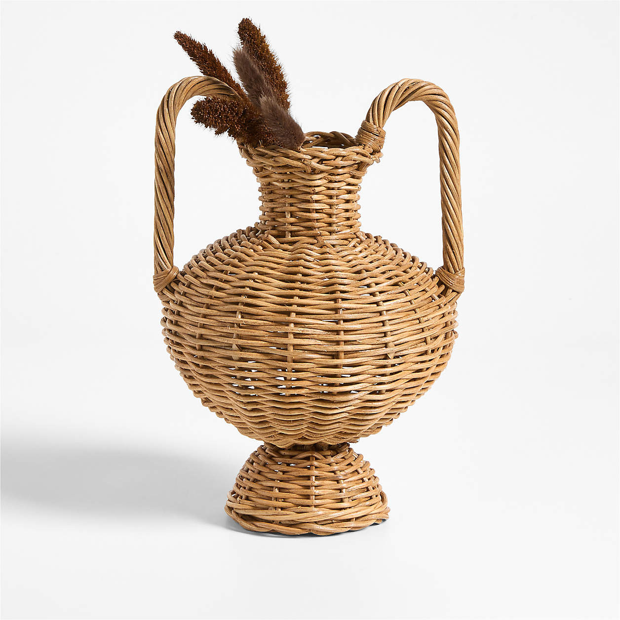 Alford Small Brown Woven Rattan Double Handle Vase 12" 

 #LTKOver40 #LTKHome