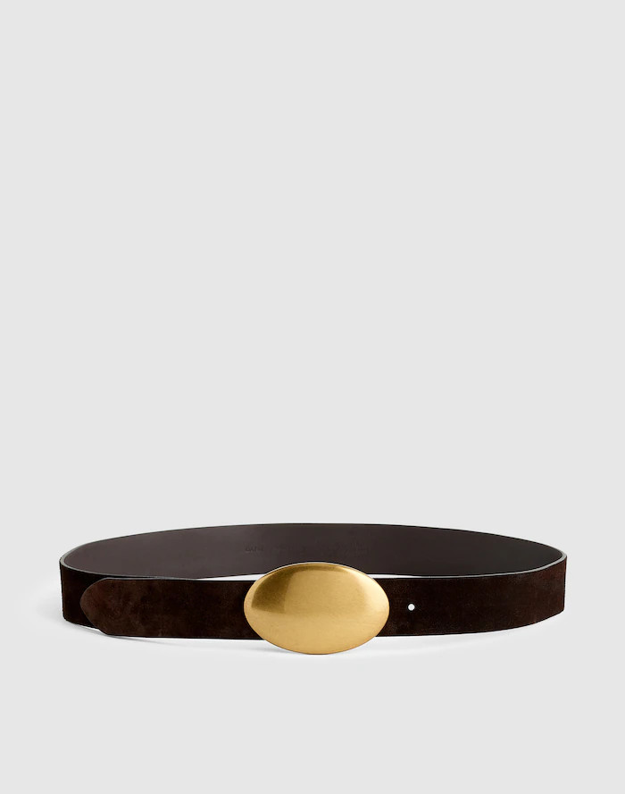 Oval Plaque-Buckle Belt in Leather | Madewell