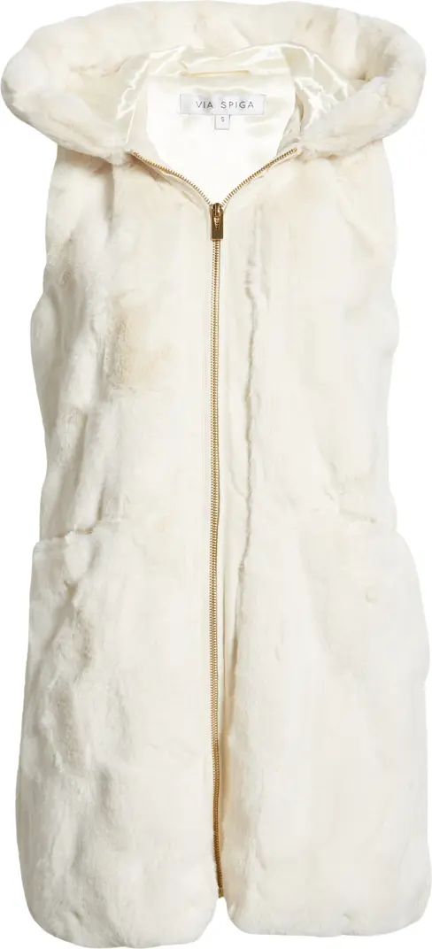 Zip Front Faux Fur Hooded Vest | Nordstrom