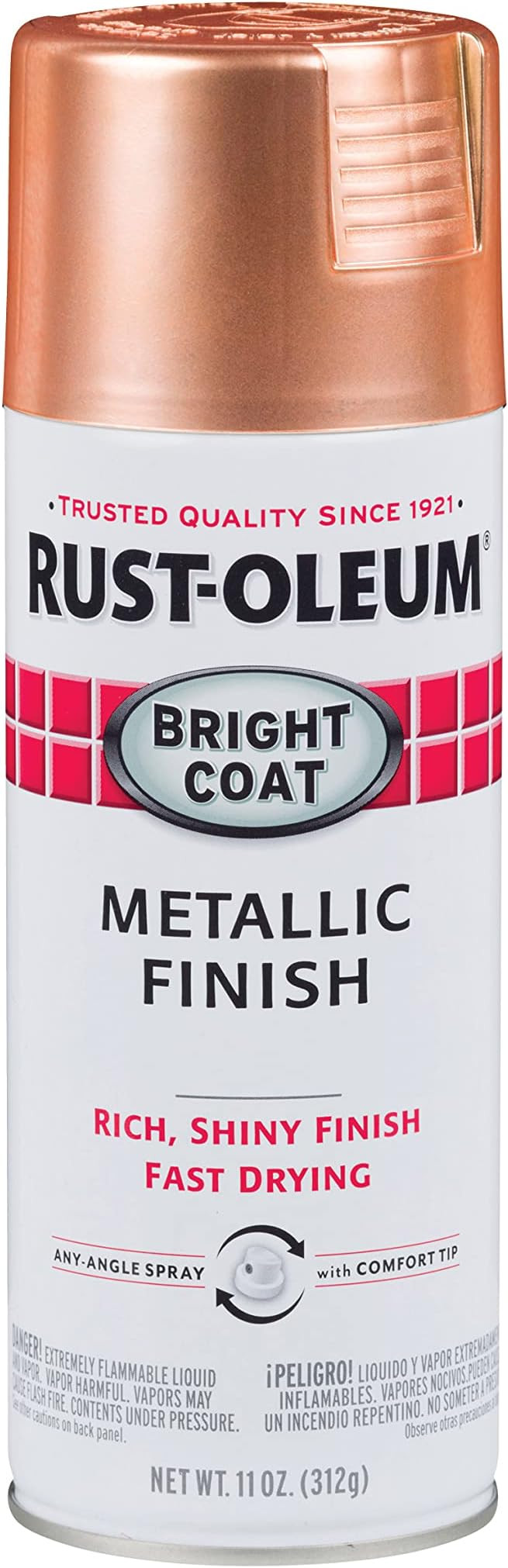 Rust-Oleum 314417 Stops Rust Bright Coat Metallic Spray Paint, 11 Oz, Copper | Amazon (US)