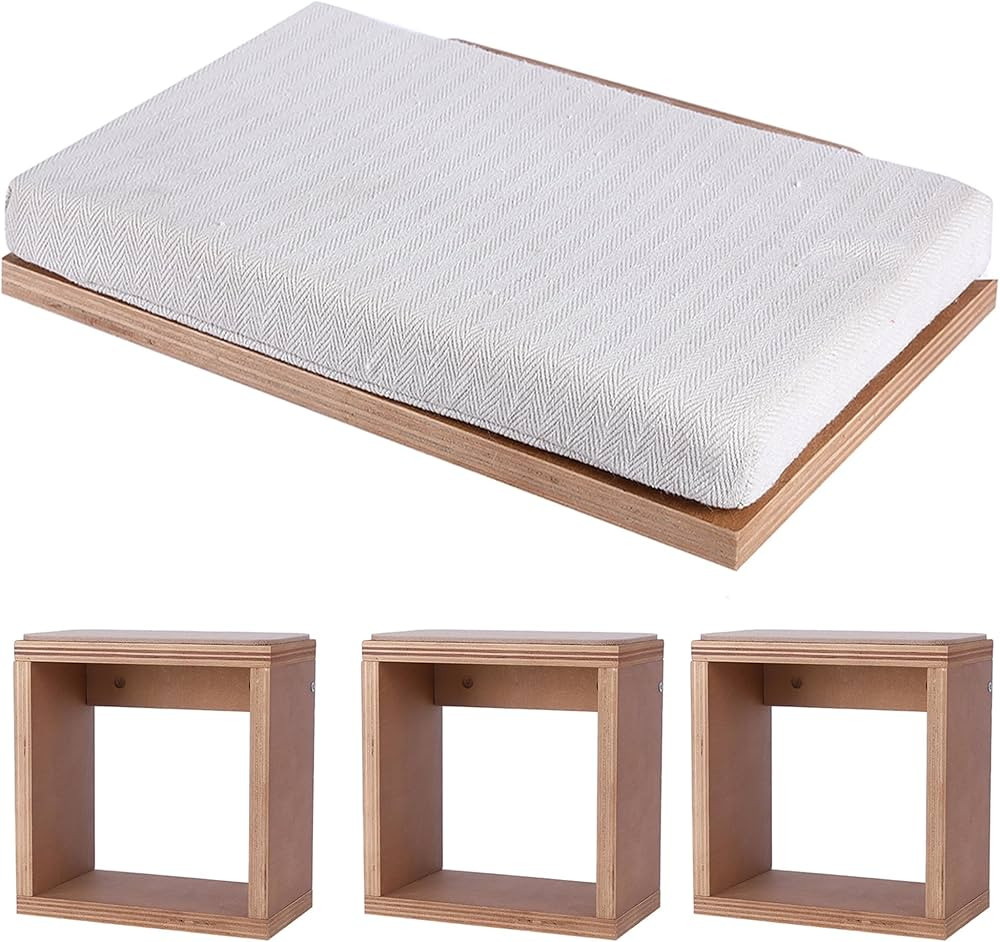 Cat Wall Furniture - Set of 4 Shelves Steps and Floating Mounted Bed, Wall Tree and Platform Walk... | Amazon (US)