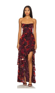 Amanda Uprichard Magnolia Maxi Dress in Sorrel Burnout from Revolve.com | Revolve Clothing (Global)