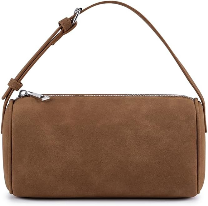 Women’s Suede Leather Shoulder Bag, Small Retro Crossbody Bag with Adjustable Strap, Underarm P... | Amazon (US)