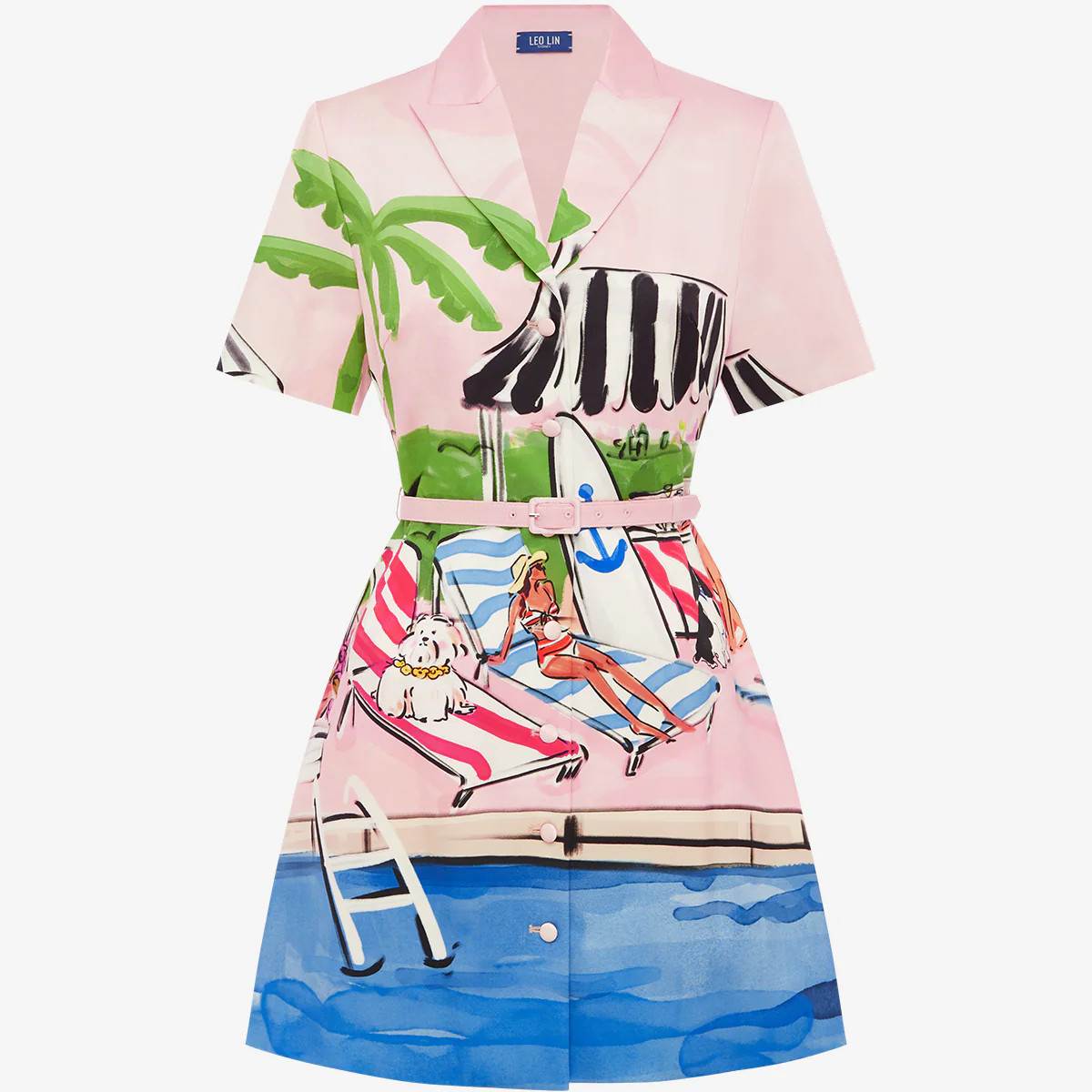 Brigitte Mini Dress - Riviera Print | LEO LIN US