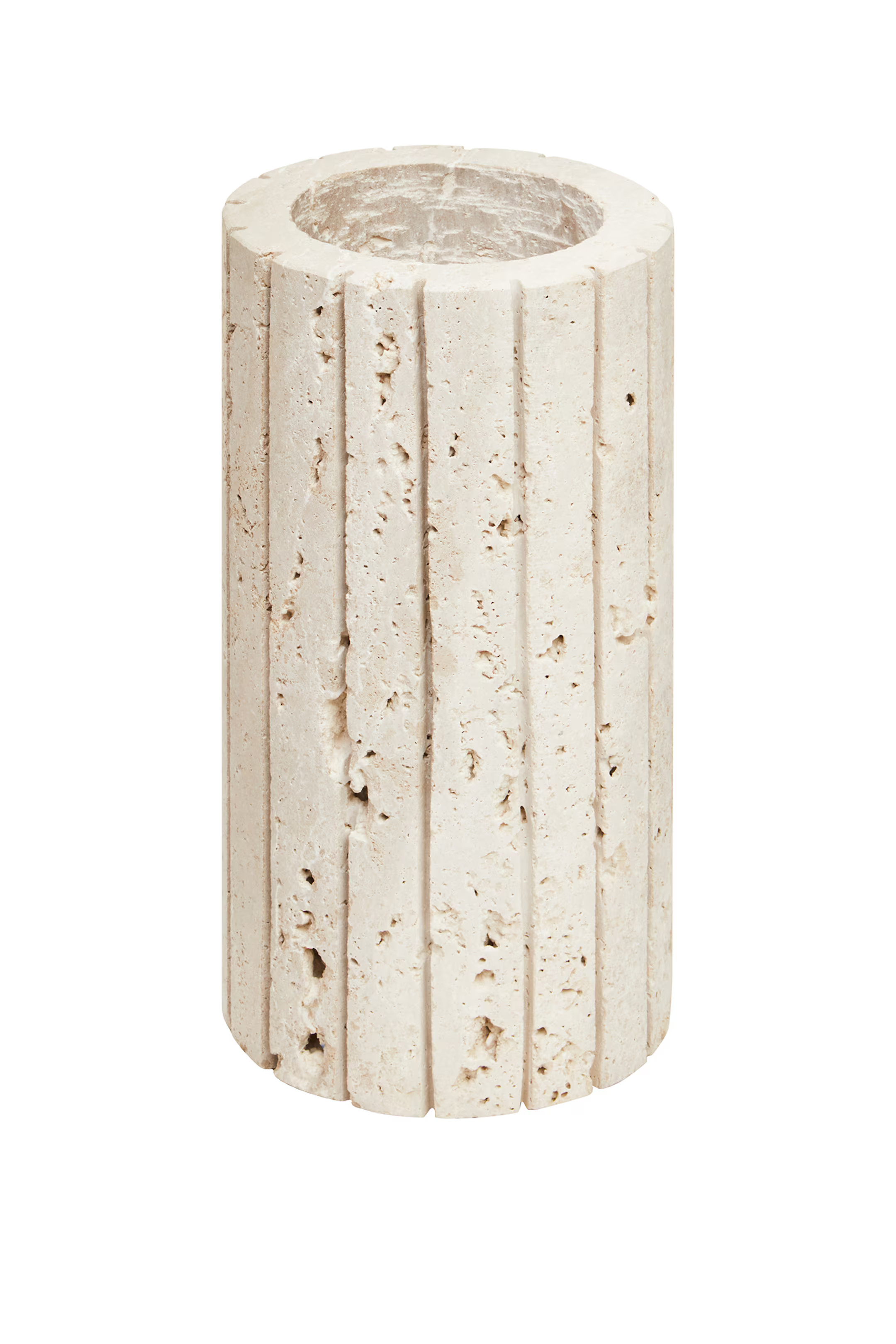 Tibor Travertine Ribbed Vase - Natural - Fifty Five South - Home All | H&M GB | H&M (UK, MY, IN, SG, PH, TW, HK)