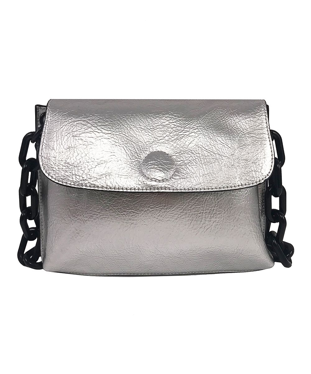 Violet Ray Women's Handbags SILVER - Silver Metallic Crossbody Bag | Zulily