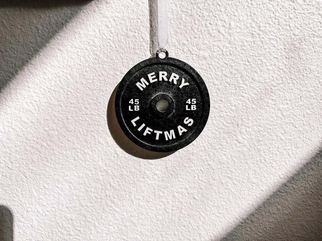 Merry Liftmas Gym Gift Barbell Ornament Weight Plate - Etsy | Etsy (US)