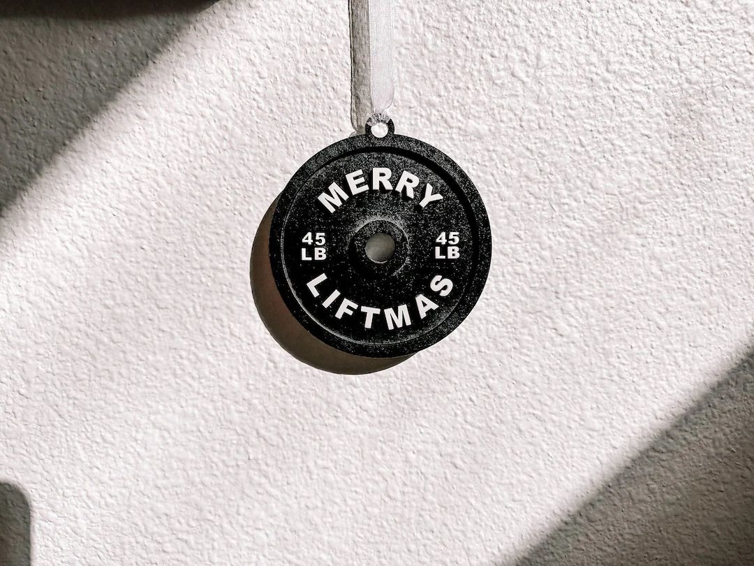 Merry Liftmas Gym Gift Barbell Ornament Weight Plate - Etsy | Etsy (US)